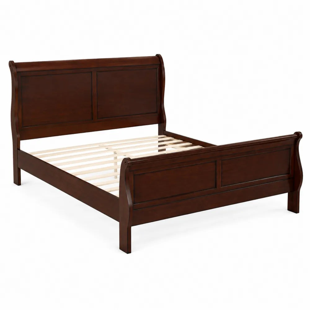 Letto matrimoniale in legno massello marrone scuro 160x200 cm