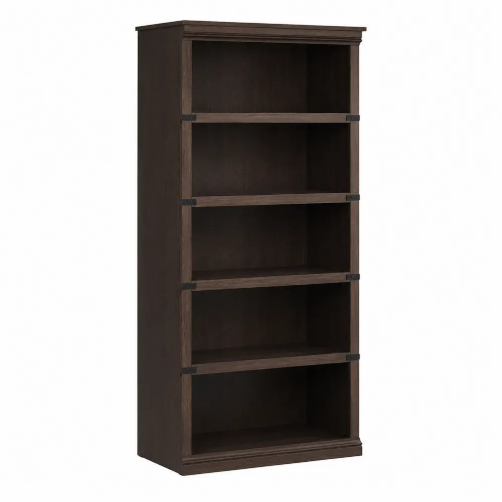 Libreria Rettangolare in MDF Laminato 5 Ripiani 180x80x30 cm