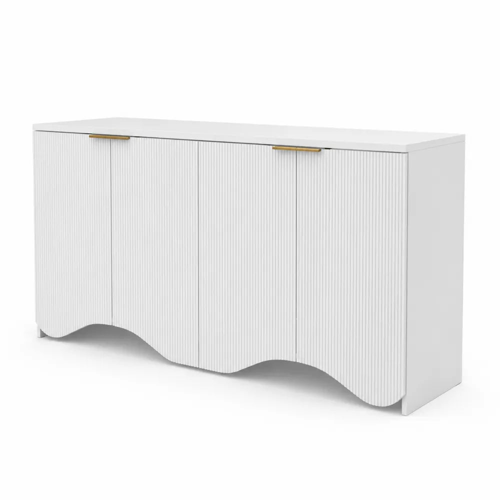 Credenza in Legno Compensato con Ante a Onde 150x40x80 cm