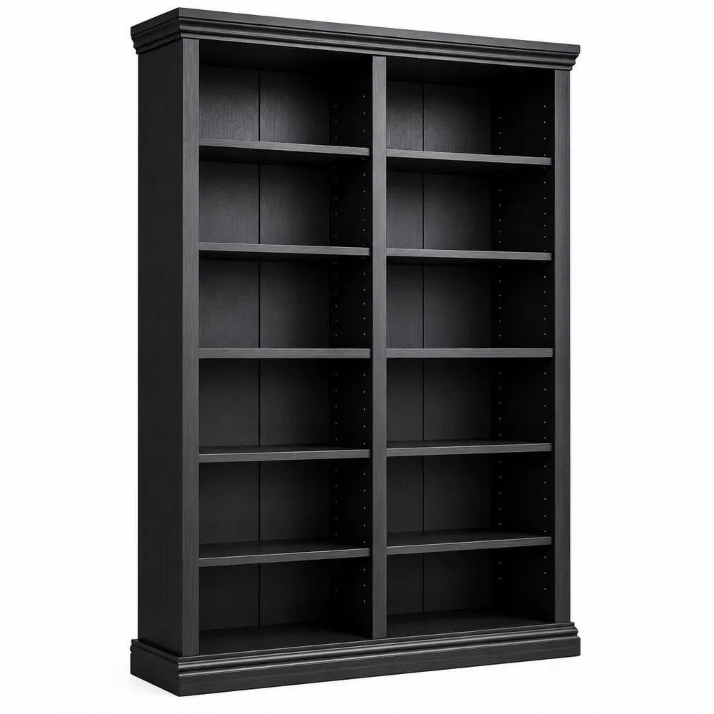 Libreria rettangolare nera in MDF 180 cm