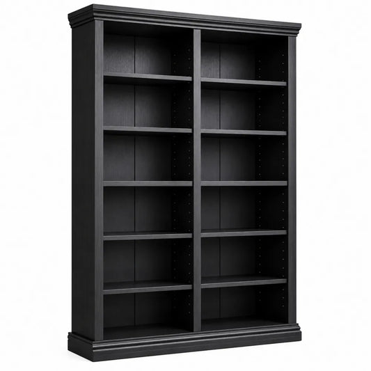 Libreria rettangolare nera in MDF 180 cm
