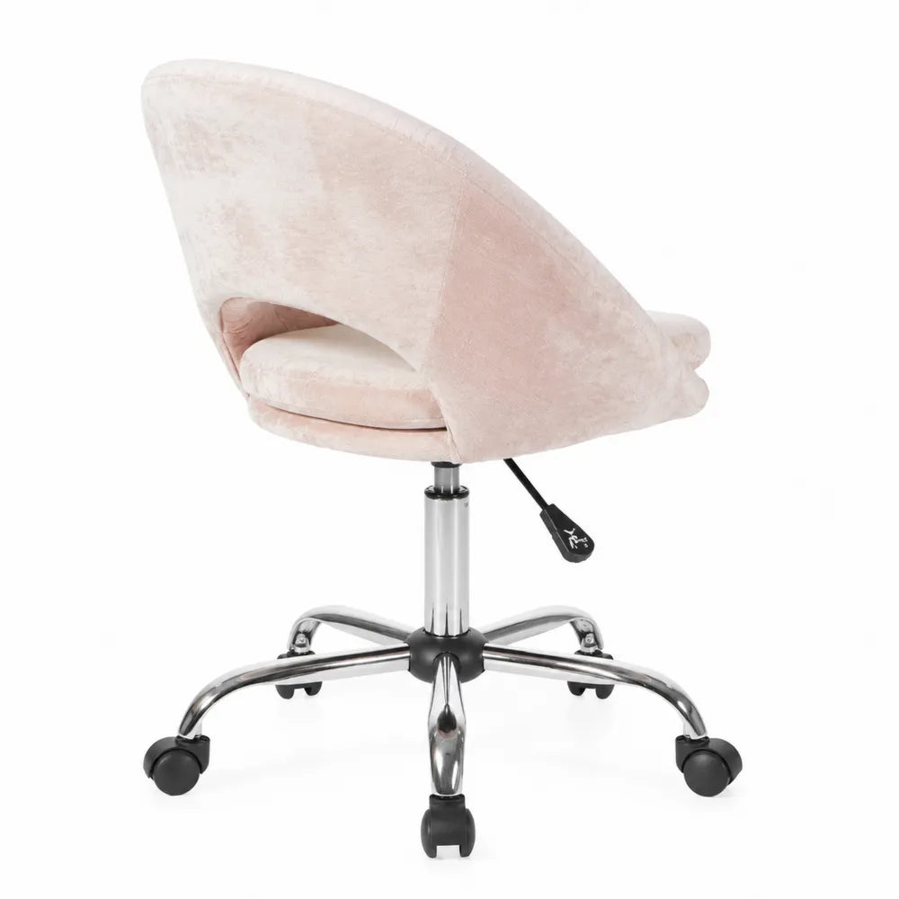 Sedia in velluto con base in metallo cromato
