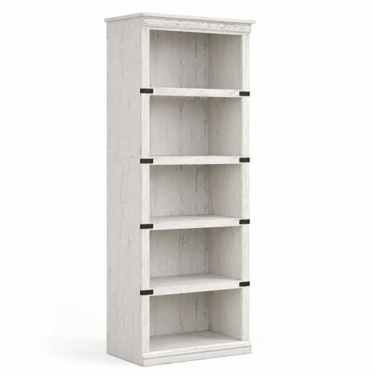 Scaffale a 5 Ripiani in Legno Composito Bianco