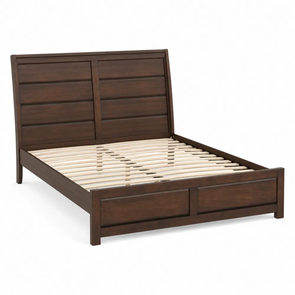 Letto matrimoniale in legno marrone