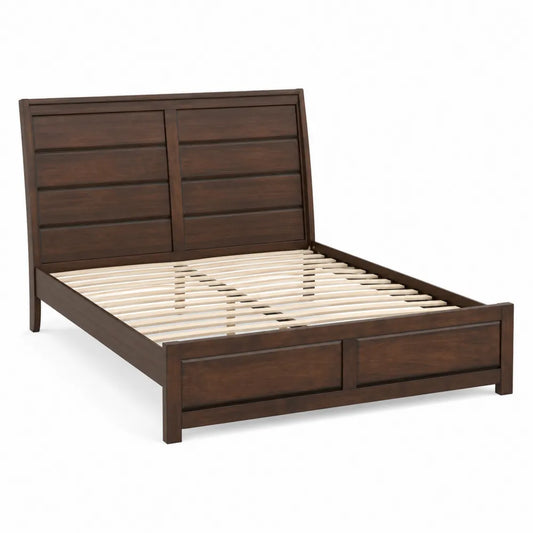 Letto matrimoniale in legno marrone